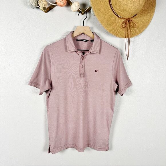 Travis Mathew The Zinna Polo Heather Cardinal Petulance Golf Polo Size Small - Picture 2 of 9